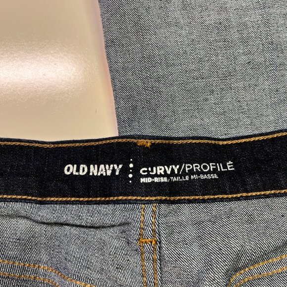 Old Navy Size 12 Long Curvy Mid-Rise Blue Jeans Dark Wash Bootcut - Picture 3 of 9